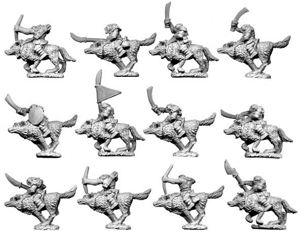 10mm Orc  Wolf-Riders
