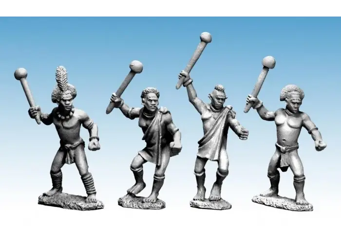 Shilluk Warriors with Clubs